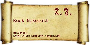 Keck Nikolett névjegykártya